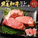 【ふるさと納税】九州産 黒毛和牛 ヒレステーキ 合計約450g (約150g×3枚) ヒレ肉 ステーキ フィレ ヒレカツ バーベキュー BBQ ステーキ肉 牛肉 お肉 国産 冷凍 日本 九州 送料無料