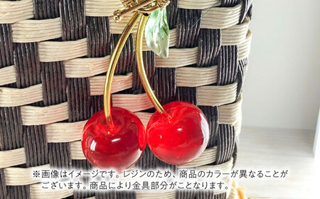 さくらんぼ バッグチャーム ラメレッド アクセサリー ハンドメイド レジン 愛西市 / Momo’s 工房[AECR026]