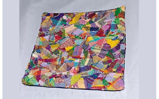 さをり織り クッションカバー【思いやり型返礼品（支援型）】障がい者支援 福祉作業所 障害者 手作り