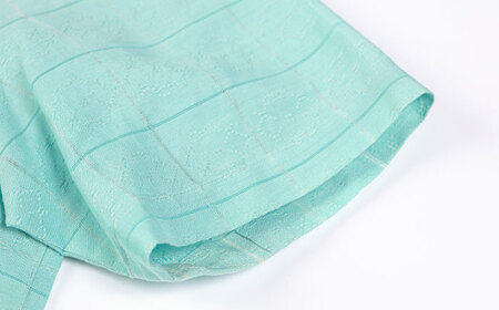 サマーシャツ　（ブルーグリーングラデーション / メンズ）琉球織物 両面浮花織 ファッション フォーマル カジュアル 冠婚葬祭 / 沖縄市 FABRIC SHOP MINAMI[BCCS008]