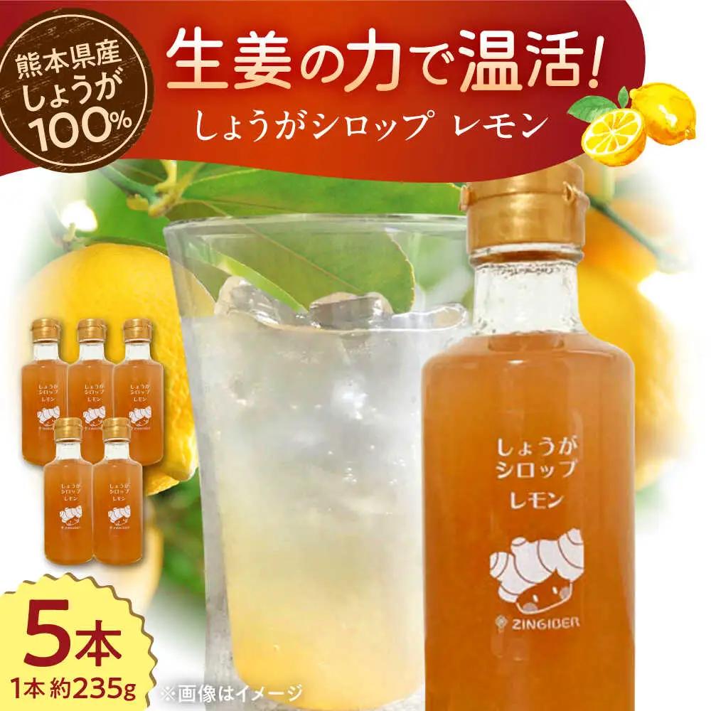 令和8年熊本地震復興支援 しょうがシロップレモン約235g×5本 セットシロップ[AYAD009]