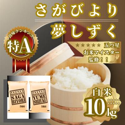 ふるさと納税 佐賀県 令和7年産《白米食べ比べ》さがびより5kg・夢しずく5kg(計10kg)【特A評価】(佐賀県)