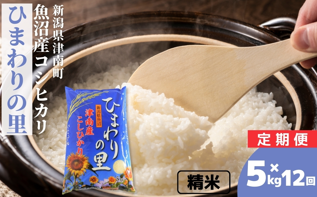 【12ヶ月定期便】令和7年産 魚沼産コシヒカリ ひまわりの里 5kg 129404-010