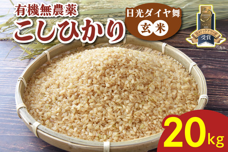 [数量限定／令和7年度米] こしひかり《日光ダイヤ舞／玄米20kg (5kg×4袋)》 [0936]