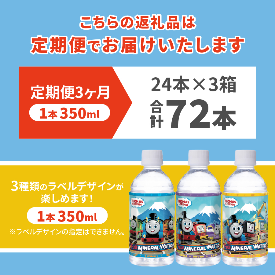 【3か月お届け】きかんしゃトーマスのミネラルウォーター定期便