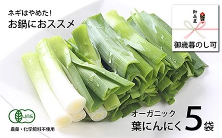 高知県産 冷凍オーガニック葉ニンニク150g×5袋(無農薬・有機JAS認証品)　EA011