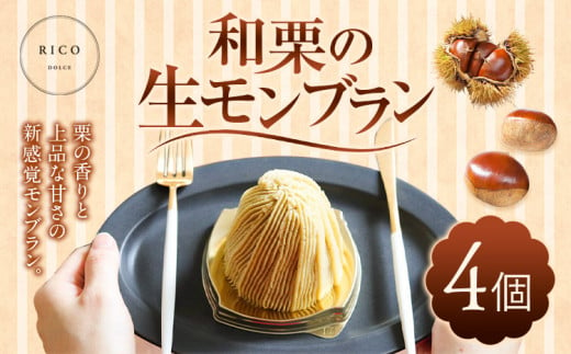 栗 ケーキ 和栗の生モンブラン 4個入り 《60日以内に出荷予定(土日祝除く)》RICO DOLCE 熊本県 球磨郡 山江村 スイーツ お菓子 洋菓子 栗 冷凍 クリ