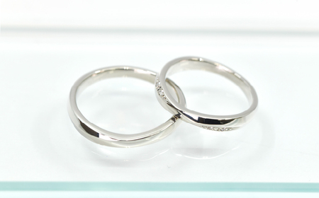プラチナ製(Pt950) マリッジリング2本セットCタイプ ALPER071
