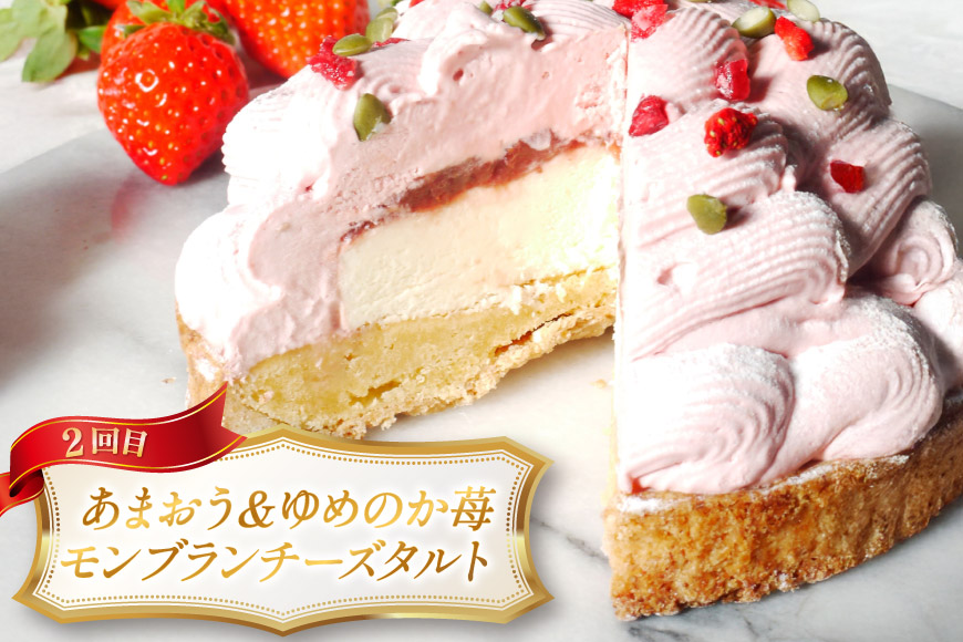 タルト モンブラン 1ホール 12cm 2回 定期便 [心優-Cotoyu sweets- 長崎県 平戸市 hr42bgy420493] スイーツ ケーキ 果物 フルーツ モンブランタルト 栗 いちご