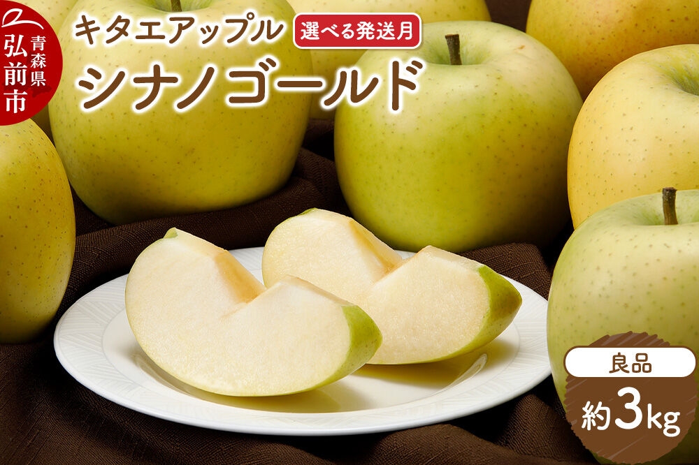 
                  りんご シナノゴールド【良品】約3kg【選べる発送月】【CA貯蔵】キタエアップル [贈答 贈り物 アップル 産地直送 青森県 弘前市 詰め合わせ セット 果物 フルーツ 林檎 リンゴ くだもの]
                
