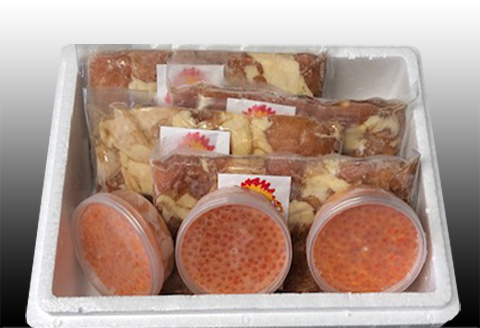 味付若鶏やわらか唐揚げ(ザンギ)350g×6P、いくら醤油漬け100g×3P C-70048