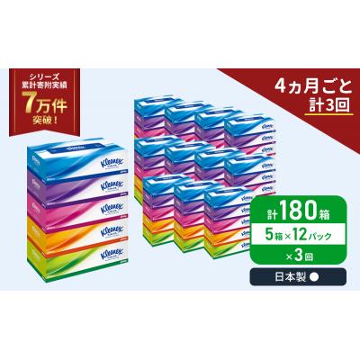 ふるさと納税 岩沼市 定期便 ティッシュ クリネックス ティシュー(5箱入×12P)《計3回》[No.5704-1043] |  | 01