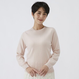 日本製 カシミヤ100% レディース クルーネック Lサイズ