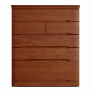 チェスト タンス 幅88 5段 奥行44 ニレ材 ブラウン色 プラム 桐たんす 箪笥 婚礼家具 衣類収納 大川家具【丸田木工】