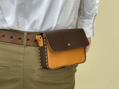 2way オーガニック レザー バッグ 黒 × 黒 | 関口善大靴工房 ショルダーバッグ 革 天然原料 オーガニックレザー ヌメ革 調布 東京都