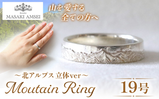 〔立体〕北アルプスのリング 19号│信州 アルプス リング 指輪 アクセサリー 手 飾り 山岳 山 北アルプス 特別 ジュエリー ふるさと納税 長野県 松本市