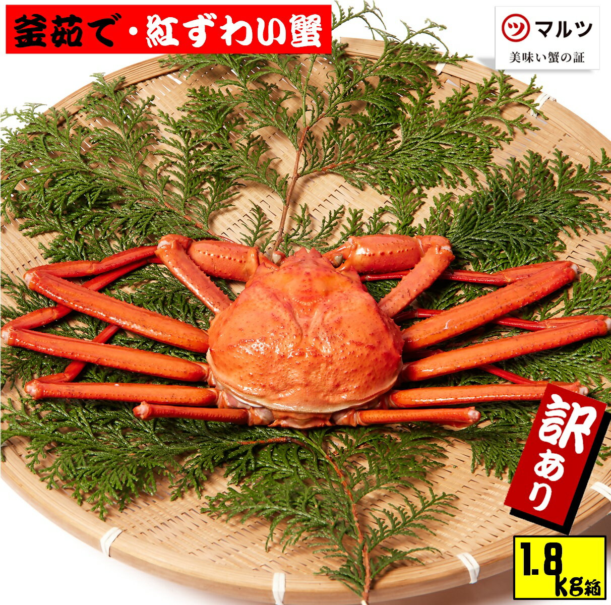 【ふるさと納税】先行予約 【訳あり】蟹屋の釜茹で紅ずわい蟹1.8kg箱詰めセット（600g前後×3杯）冷蔵 境港産【25-032-001】株式会社マルツ 塩茹で ボイル済 かに カニ 蟹 紅ずわいがに 鍋 海鮮 鳥取県産 鳥取県 米子市 期間限定【R7年10月～R8年3月発送】