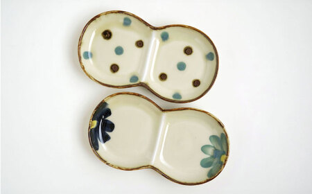 【波佐見焼】和のくつろぎセット ミニプレート/プチカップ 藍ふち花・藍豆しぼり2柄【光和陶器】[SC73]