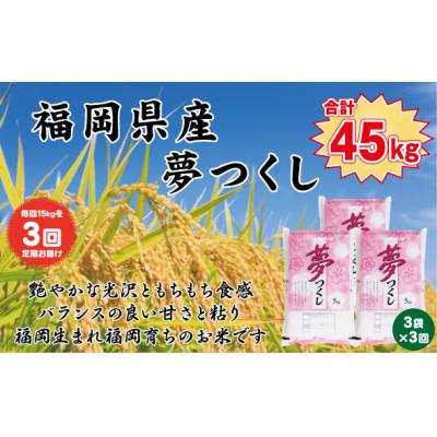 ふるさと納税 行橋市 【毎月定期便】【食味鑑定士厳選】福岡県産 夢つくし15kg(5kg×3袋)(行橋市)全3回