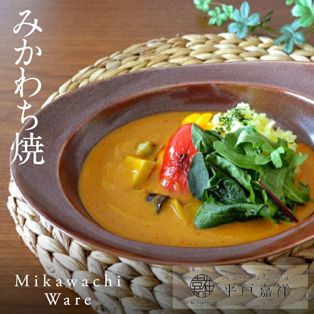 【ふるさと納税】三川内焼〈平戸嘉祥窯〉みかわちカレー皿(ブリック) みかわち焼