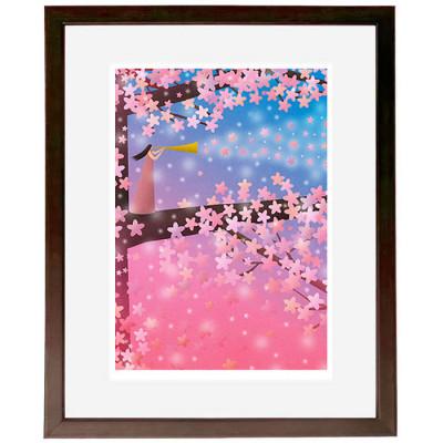 ふるさと納税 綾部市 ＼京都・綾部の癒やし系作家/【絵画】　桜の精　　額装サイズ526mmx412mm