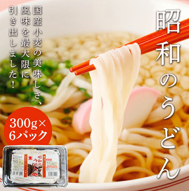 【ふるさと納税】昭和のうどん 300g×6パック 12人前 国産小麦100％使用 麺 うどん 早ゆで 早茹で ふるさと 故郷 納税 群馬 渋川市 F4H-0049