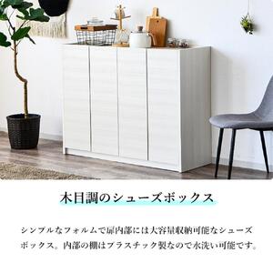 玄関収納 多目的収納 120 ロータイプ ダークブラウン シューズボックス 靴箱 食器棚 シンプル 開き扉 可動棚 収納棚 水洗い可能棚板 耐水 大川 家具