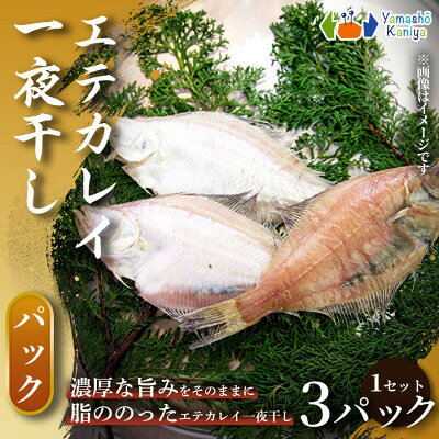 【ふるさと納税】【旨み引き立つ】一夜干し　エテカレイ　3パック 1セット【配送不可地域：離島】【1755641】