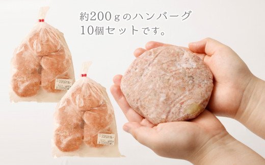 どどーんと2?！精肉店自慢のビッグハンバーグ（約200ｇ×10個）