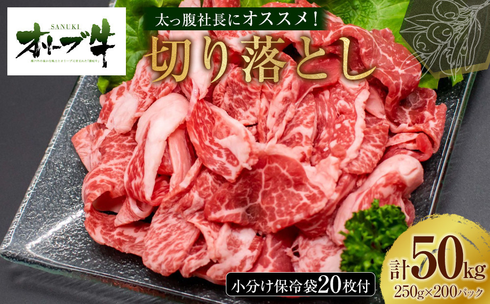 太っ腹社長にオススメ！　オリーブ牛　切り落とし　計50kg 372013_HM245