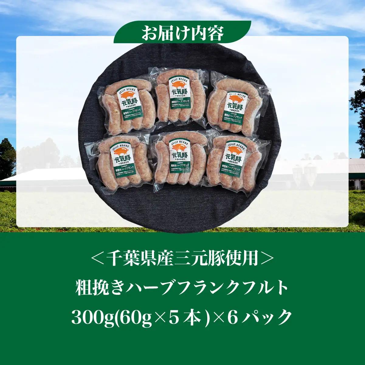 【千葉県多古町産】粗挽きハーブフランクフルトソーセージ 30本セット(60g×30本)_粗挽き ハーブ フランク ソーセージ 多古町産_【配送不可地域：離島・沖縄県】 TAKB016