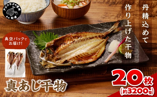 真あじ干物 20枚(2枚入り×10P)(1枚160g) ( アジ 真あじ 干物 小分け )【B7-026】