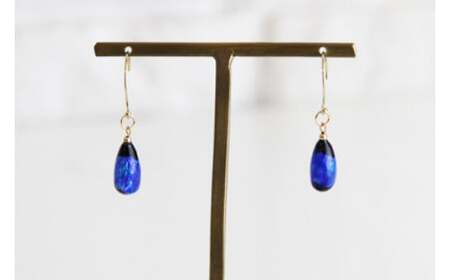 アクセサリー ピアス ラリエット しずくホタルガラス 14KGFセット (AT006)