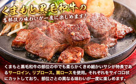 くまもと黒毛和牛のサイコロステーキ 200g×2 牛肉 冷凍 《30日以内に出荷予定(土日祝除く)》 熊本県 山江村 くまもと黒毛和牛 黒毛和牛 冷凍 ステーキ サイコロステーキ スパイス にんにく塩