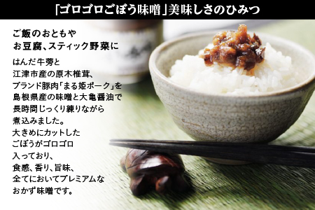 江津市産はんだ牛蒡で作った「ごぼう醤油」と「ゴロゴロごぼう味噌」 YS-18