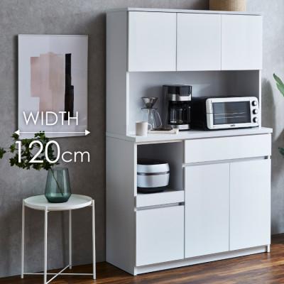 ふるさと納税 大川市 キッチンボード 幅120cm 高さ180cm 奥行45cm 白 つや有 【セイル 120】