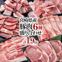 【ふるさと納税】宮崎県産豚肉6種バラエティセット1.9kg ＜1-38＞ふるさと納税 盛り合わせ 食べ比べ 焼肉 とんかつ しゃぶしゃぶ 角煮 スライス こま切れ バラ凍結 宮崎県 西都市モモ 豚バラ 豚 肉 国産 数量限定 ミヤチク