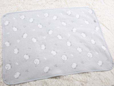 ベビー綿毛布 (パンダ柄) グレー・綿100%・85×115cm・毛布の町泉大津産 [1599]