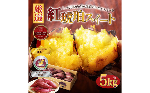 【小さめ（3S-S）】 紅琥珀スイート （シルクスイート） 約5kg 箱 さつまいも 芋 サツマイモ いも イモ しるくすいーと 熊本県 西原村 【2026年12月上旬～2027年2月下旬発送予定】