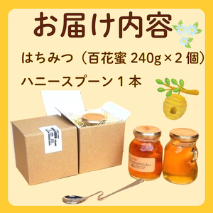 牧之原産はちみつ はちみつ 蜂蜜 国産 240g × 2瓶 ハチミツ 純粋はちみつ 生はちみつ 百花 はちみつ 天然 ハニー 瓶 美容 健康 パンケーキ 菓子 国産 静岡県 牧之原市 中嶋養蜂