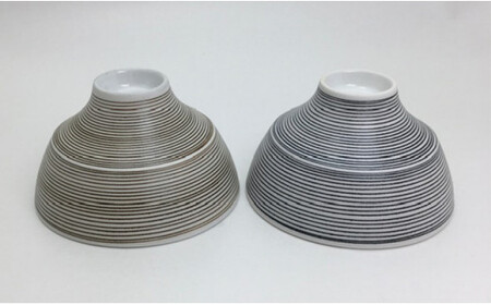 有田焼象嵌（ぞうがん）ちゃわん 茶・黒セット 【マルコウ陶苑】茶碗 飯碗 ペア 2個 贈り物 ギフト A16-2