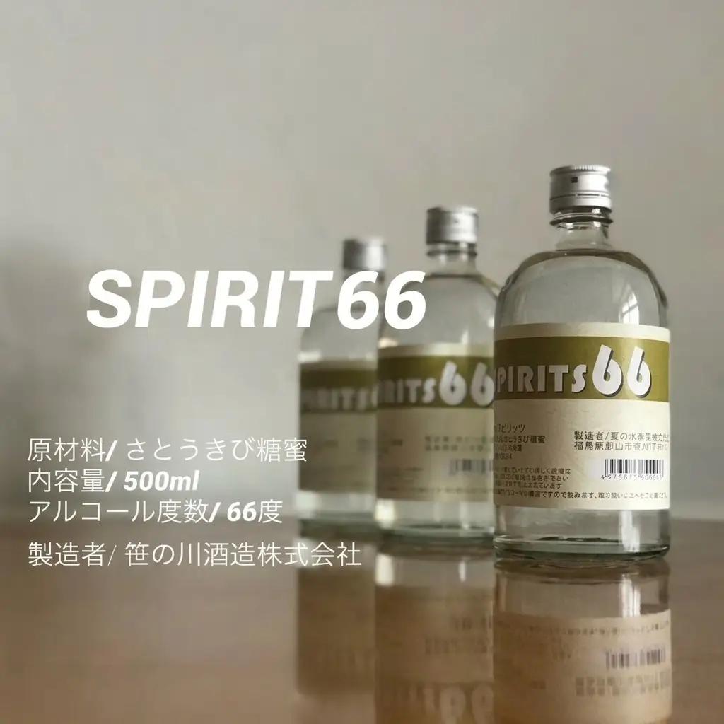 【 原料用 アルコール 66度 】SPIRIT 66 ＜笹の川酒造＞500ml：6本 お酒 