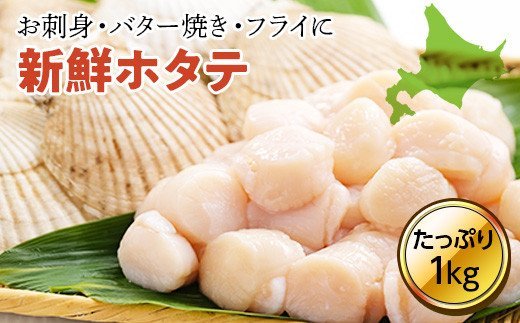  オホーツク海産ホタテ貝柱1kg（大・中） ( ふるさと納税 北海道産 ほたて ホタテ貝柱 刺身 冷凍 貝 海鮮 お取り寄せグルメ 北海道 遠軽町 ) en01-00069