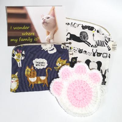 ふるさと納税 高槻市 【保護猫応援!】ねこのおうちグッズセット(ポーチML・ポストカード・アクリルたわし) | 