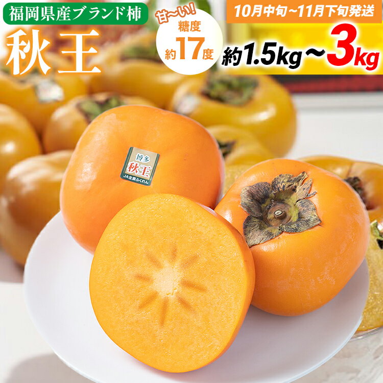 【ふるさと納税】期間限定 福岡県産ブランド柿「秋王」 約1.5・3kg 返礼品 お取り寄せグルメ お取り寄せ グルメ カキ かき 果物 フルーツ 南国フルーツ CO-S0005 CO011 CO012