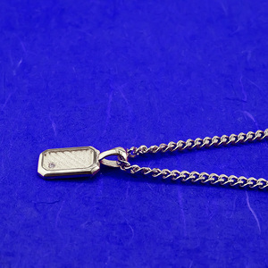 純プラチナ ネックレス pt999 インゴット型 プラチナ ペンダントトップ プレート 喜平用 ダイヤ ダイヤモンド pt999 ジュエリー 普段 使い 230404102dpt999mba SWAA