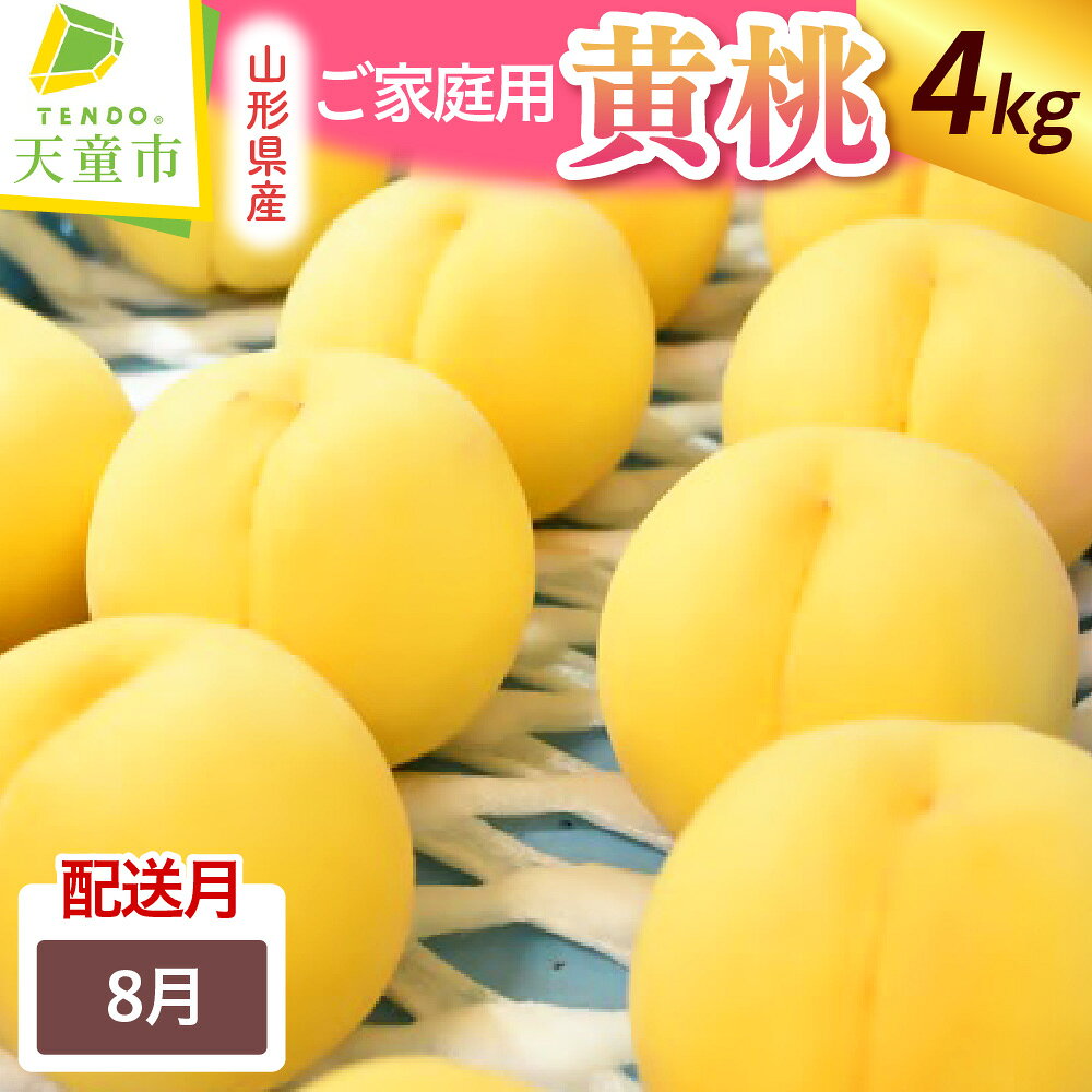 【ふるさと納税】もも ( 黄桃 8月 ご家庭用 ) 4〜4.5kg 桃 おうとう 品種おまかせ 先行予約 令和8年産 2026年産 やわらかめ ピーチ peach 果物 くだもの デザート フルーツ 旬 冷蔵 ご自宅向け お取り寄せグルメ 産地直送 送料無料 【 山形県 天童市 】