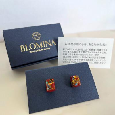 ふるさと納税 小浜市 若狭塗 ピアス【BLOMINA】朱色 |  | 03