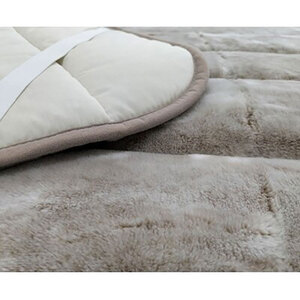 ＜セミダブル＞備長炭混わた入り　フェイクファー敷パッド＜ベージュ＞　BFP-12SW-BE