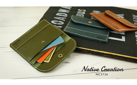 Native Creation カードケース NC3726 全8色 栃木レザー【納期1～3カ月】 雑貨 日用品 ファッション小物  【OLIVE】